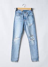 Jeans coupe slim effet usé délavé taille haute bleu LEVIS femme