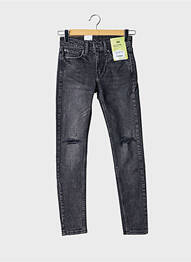Jeans coupe slim effet usé délavé taille normale noir LEVIS femme