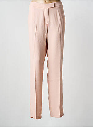 Pantalon droit tissage crêpe taille normale rose DEVERNOIS femme