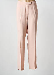 Pantalon droit tissage crêpe taille normale rose DEVERNOIS femme