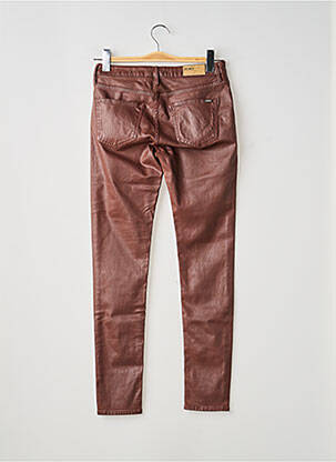 Pantalon slim tissage enduit taille normale marron REIKO femme