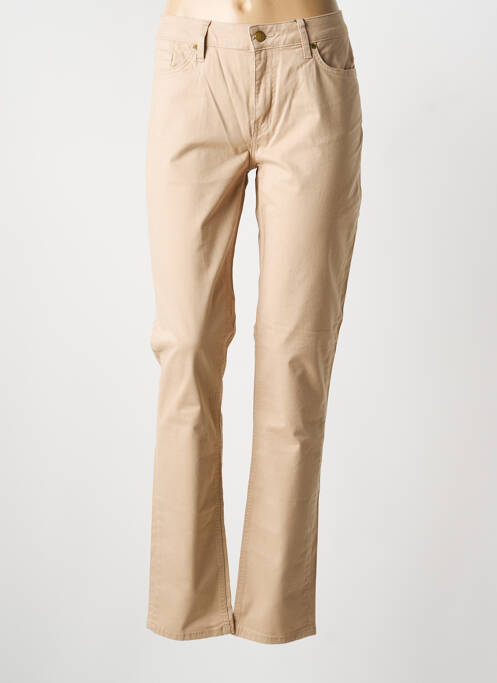 Pantalon droit stretch taille normale beige TOMMY HILFIGER femme