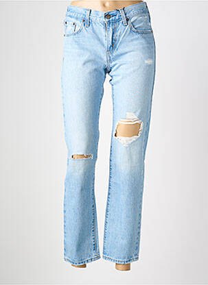 Jeans coupe droite effet usé délavé taille normale bleu LEVI'S femme