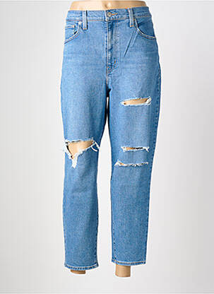 Jean coupe mom effet usé délavé taille haute bleu LEVI'S femme