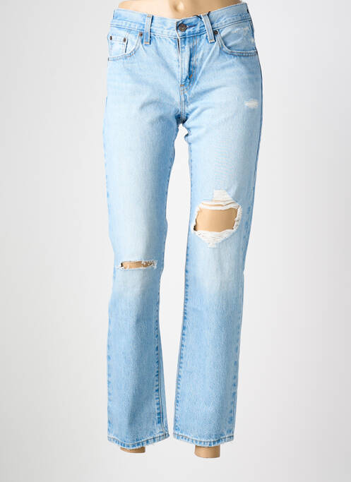 Jeans coupe droite effet usé délavé taille normale bleu LEVIS femme