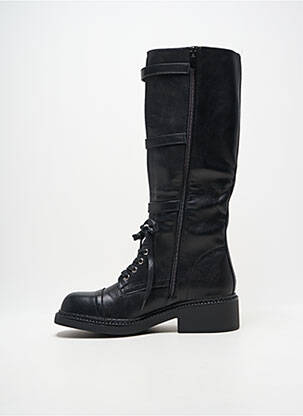 Bottes tissage satiné talon de 4 à 6cm noir LADY GLORY femme