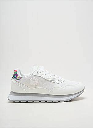 Baskets tissage satiné talon plat jusqu'à 3cm blanc LPB femme