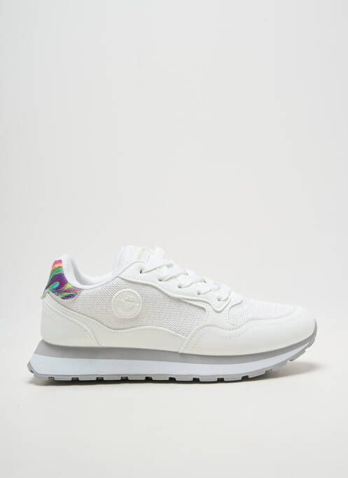 Baskets tissage satiné talon plat jusqu'à 3cm blanc LPB femme