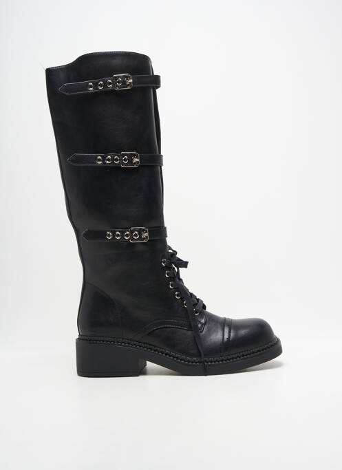 Bottes tissage satiné talon de 4 à 6cm noir LADY GLORY femme