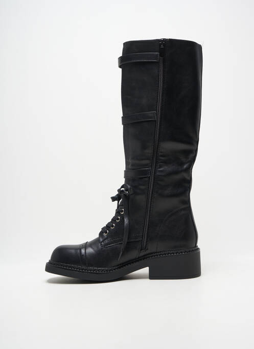 Bottes tissage satiné talon de 4 à 6cm noir LADY GLORY femme