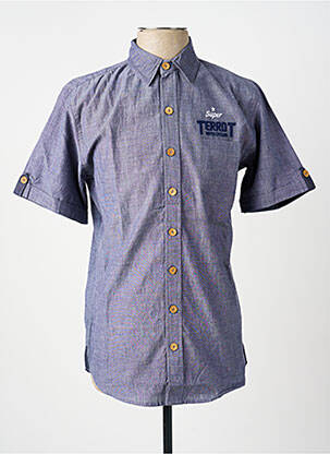 Chemise manches courtes coupe cintrée bleu TERROT homme
