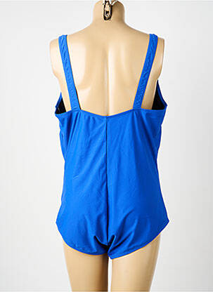 Maillot de bain 1 pièce effet matière satinée haut soutien-gorge moulé bleu DAMART femme