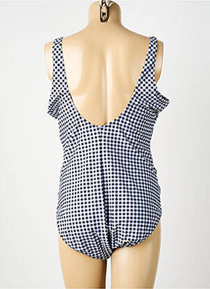 Maillot de bain 1 pièce effet matière satinée haut triangles noir DAMART femme