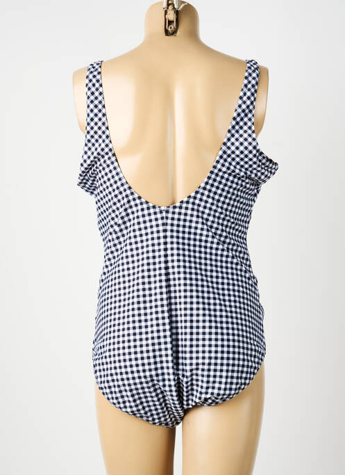 Maillot de bain 1 pièce effet matière satinée haut triangles noir DAMART femme