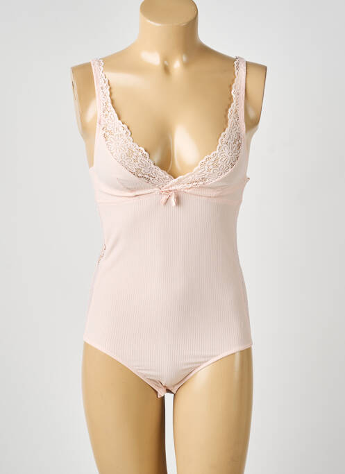 Body lingerie fermeture pressionnée rose FRANCOISE SAGET femme