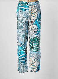 Pantalon droit tissage popeline taille normale bleu DOLCEZZA femme