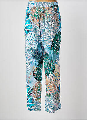 Pantalon droit tissage popeline taille normale bleu DOLCEZZA femme