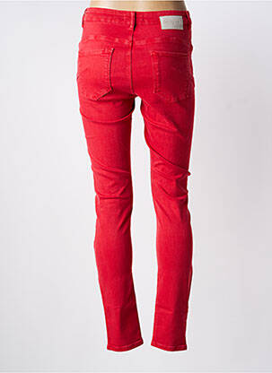Jeans coupe slim stretch taille haute rouge DESIGUAL femme