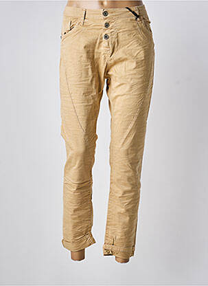 Jeans coupe slim taille basse taille basse beige fonce PLEASE femme