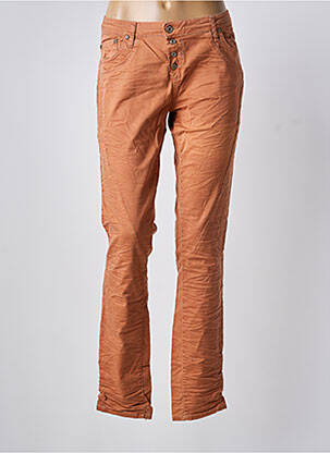 Jeans coupe slim taille basse taille basse orange PLEASE femme