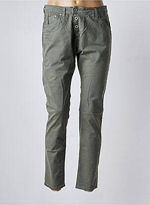 Jeans coupe slim taille basse taille basse vert PLEASE femme