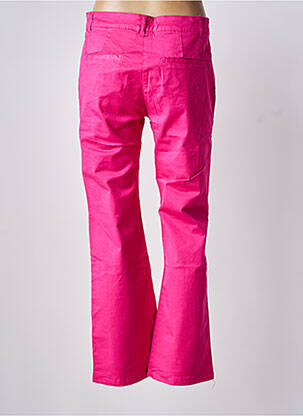 Pantalon droit tissage popeline taille normale rose BISCOTE femme