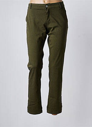 Pantalon slim tissage popeline taille normale vert PLEASE femme