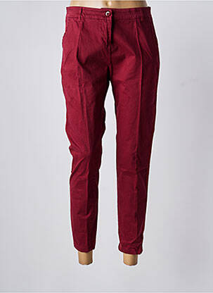 Pantalon chino tissage popeline taille normale rouge BISCOTE femme