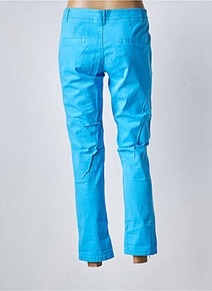 Pantalon chino tissage popeline taille normale bleu BISCOTE femme