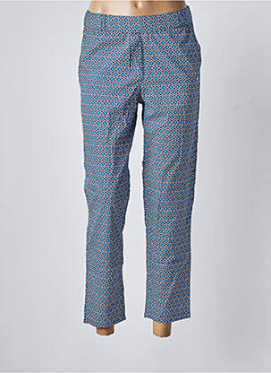 Pantalon 7/8 tissage popeline taille normale bleu DIPLODOCUS femme