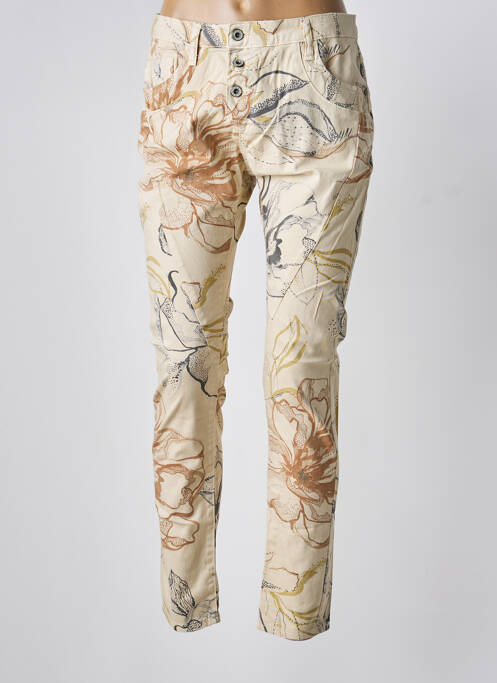 Jeans coupe slim stretch taille normale beige PLEASE femme