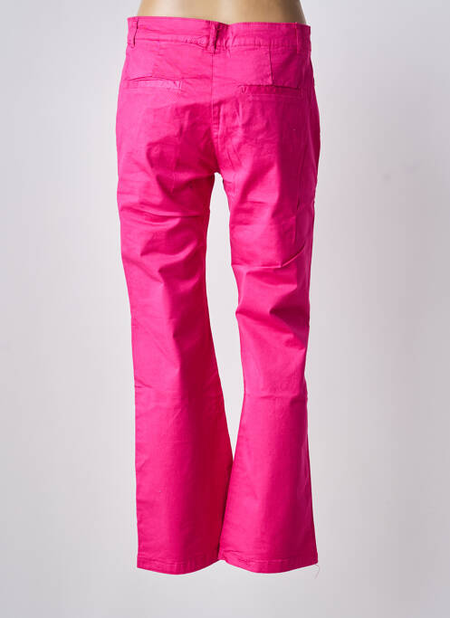 Pantalon droit tissage popeline taille normale rose BISCOTE femme