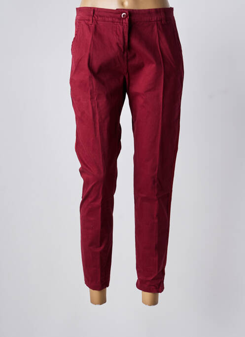 Pantalon chino tissage popeline taille normale rouge BISCOTE femme