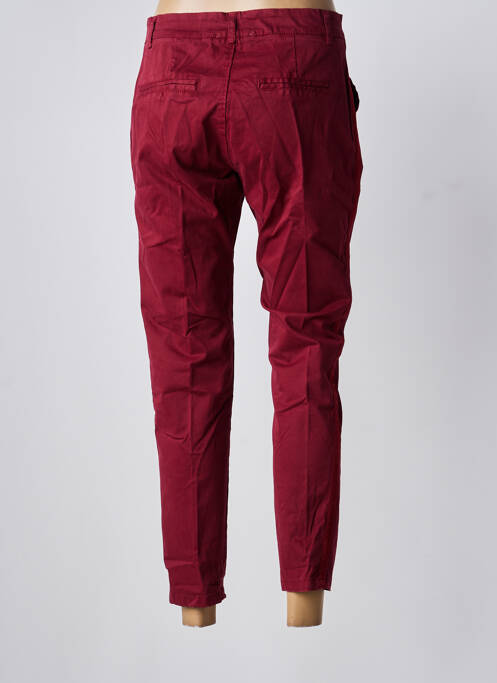 Pantalon chino tissage popeline taille normale rouge BISCOTE femme