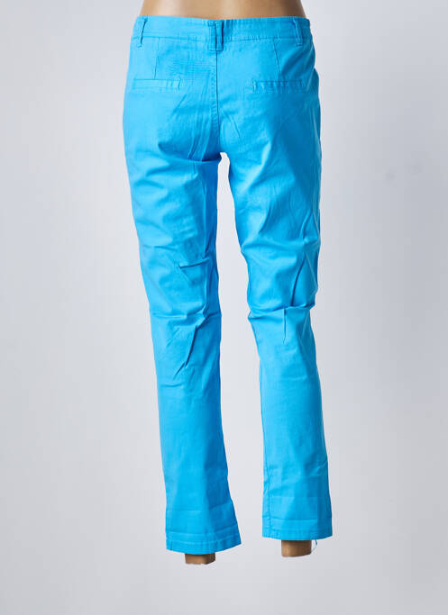 Pantalon chino tissage popeline taille normale bleu BISCOTE femme