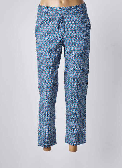 Pantalon 7/8 tissage popeline taille normale bleu DIPLODOCUS femme