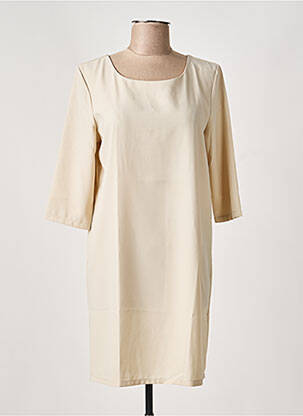 Robe courte manches 3/4 manches 3/4 beige LA CROISETTE femme