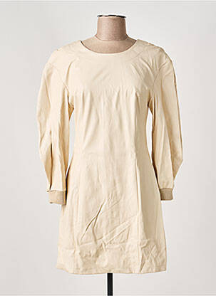 Robe courte fermeture zippée au dos manches longues beige IMPERIAL femme