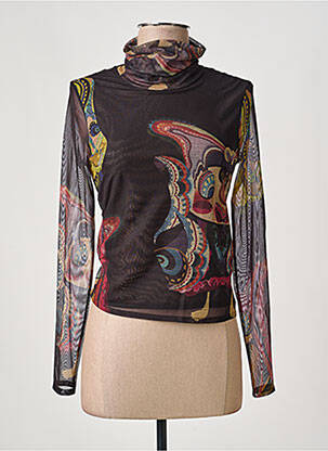 Top coupe cintrée manches longues noir DESIGUAL femme