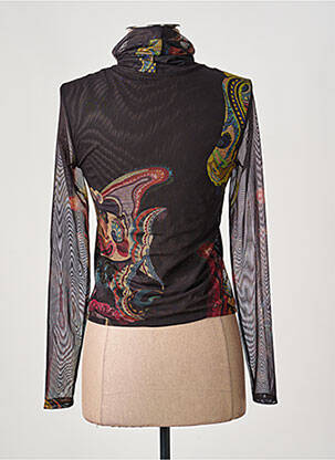 Top coupe cintrée manches longues noir DESIGUAL femme
