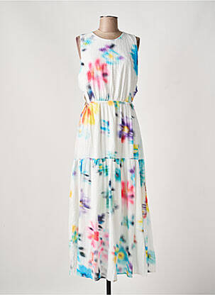 Robe longue tissage popeline sans manche blanc DESIGUAL femme