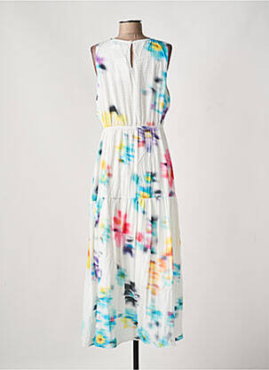 Robe longue imprimé fleurs sans manche blanc DESIGUAL femme