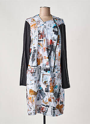 Robe courte manches longues manches longues gris DOLCEZZA femme