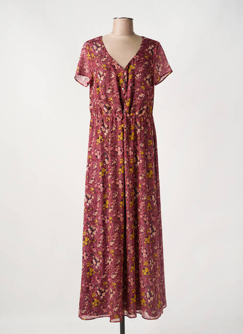 Robe longue manches courtes manches courtes rose I.CODE (By IKKS) femme