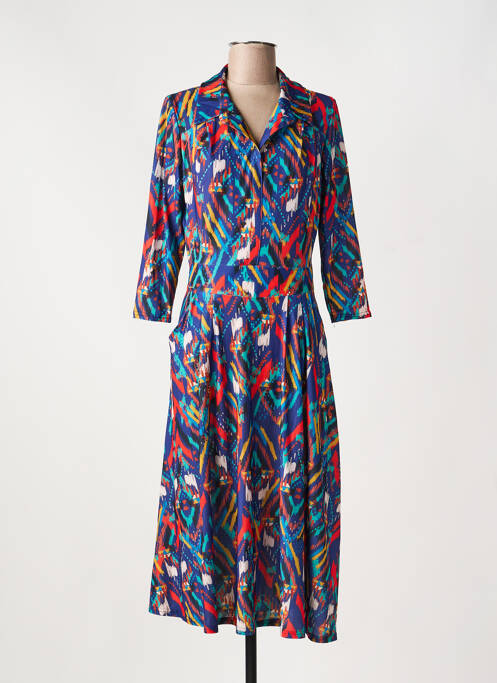 Robe mi-longue manches 3/4 manches 3/4 bleu EGERIE femme