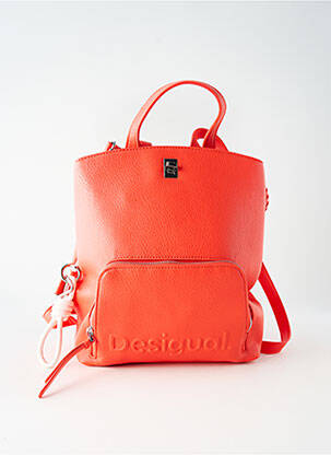 Sac à dos effet matière satinée orange DESIGUAL femme