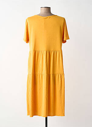Robe mi-longue manches courtes manches courtes jaune BETTY BARCLAY femme