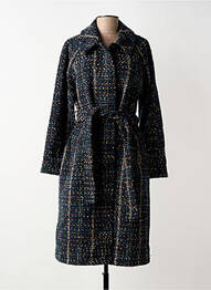 Manteau long coupe cintrée sans capuche bleu LA FIANCÉE femme