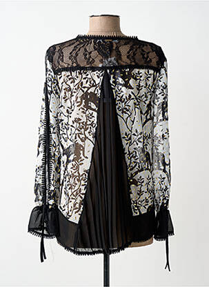 Chemisier imprimé fleurs manches longues noir FRED SABATIER femme