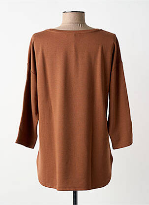 Top tissage crêpe manches 3/4 marron BETTY BARCLAY femme